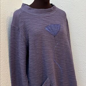 Vintage Wild Palms purple floral long sleeve tunic. Size XXL.